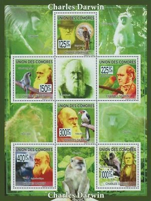 Charles Darwin, Animales, Naturaleza, Famosos, Celebridades, Hoja de Recuerdo MNH Foto 1 de 2