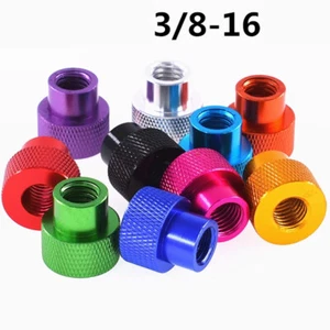 UNC 3/8-16 Aluminium durch Loch gerändelte Daumenmutter hoher Typ Handgriff Knöpfe Mutter - Bild 1 von 5