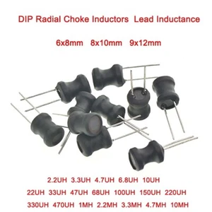 DIP Radial Choke Inductors 6x8 / 8x10 / 9x12mm Lead Inductance 2.2UH to 10MH - Picture 1 of 8