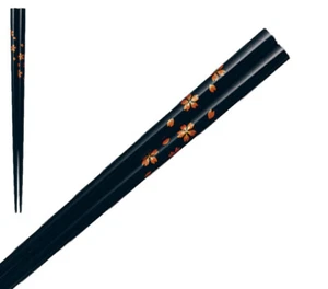 Palillo lacado japonés Maki-e Wajima nuri negro japonés Kobore Sakura L - Imagen 1 de 5