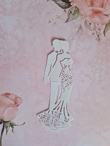 9 x Stanzteile Brautpaar Kartenschmuck Kartenaufleger Hochzeit Basteln Deko - Bild 1 von 1
