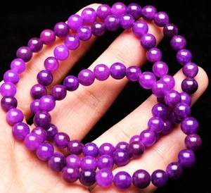 6.4mm Natural Purple Sugilite South Africa Bangle Bracelet Handmade - Picture 1 of 6