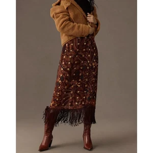 Farm Rio x Anthropologie transparenter Fransen-Schlupfrock - Bild 1 von 9