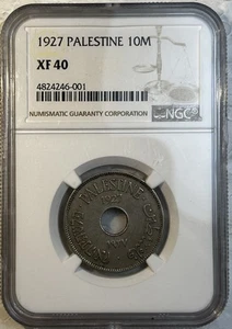 1927 Palästina zehn 10 Mils NGC zertifiziert vz40 Münze KM# 4 - Bild 1 von 11