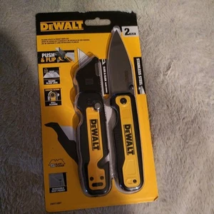 NEW Dewalt Push and Flip Folding Utility & Pocket Knife Set DWHT10997 - Picture 1 of 2