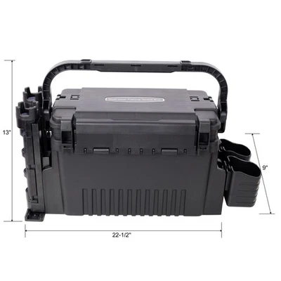 Caja de aparejos de pesca grande de doble capa 2 soportes de caña 2 portavasos correa Foto 1 de 4