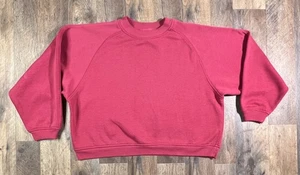 Vintage 90s Boxy Cropped Pink Sweatshirt Top Gr. Medium Raglan Outside Interests. - Bild 1 von 9