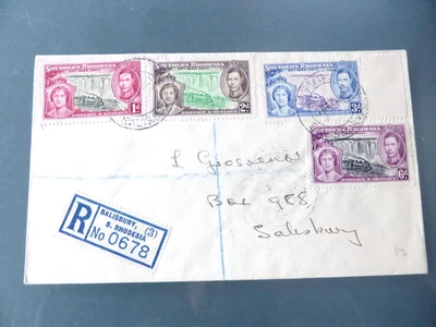 SOUTHERN RHODESIA 1937 GVI CORONATION  FIRST DAY COVER ,  SALISBURY CANCEL - Image 1 of 2