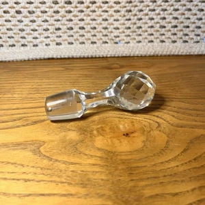 Tapón de jarra facetado de vidrio corte cristal transparente vintage - Imagen 1 de 4