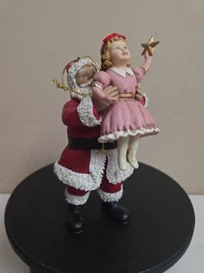 Possible Dreams Clothtique SANTA And Little Girl Ornament. Not Original Box - Picture 1 of 6