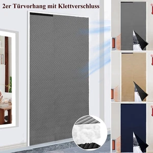 2er Türvorhang Selbstklebend Thermovorhang Tür Vorhänge Dekoschal Kälteschutz DE - Bild 1 von 25