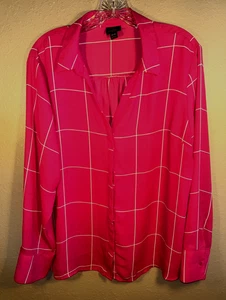 Worthington Women's Pink Button Front Long Sleeve Blouse Size PETITE PXXL 10 - Picture 1 of 9