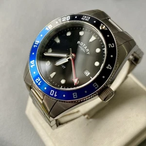 Men's Genuine Rotary GMT Batman Diver Designer Watch GB00682/04 Blue Black - Bild 1 von 15