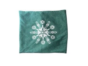 "Funda de almohada David Fussenegger copo de nieve verde Austria 21"" cuadrada" - Imagen 1 de 8
