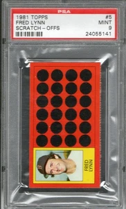 1981 Topps Scratch-Offs Fred Lynn PSA 9 Boston Red Sox - Bild 1 von 2
