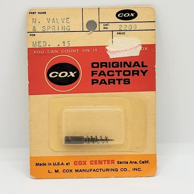 COX Needle Valve & Spring 2209 Original RC Plane Parts Med. .15  New Old Stock - Image 1 of 2