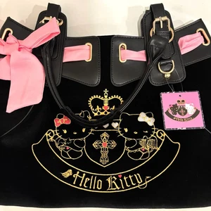 Sanrio Hello Kitty x SPINNS Angel & Devil Series Purse Hang Bag Velour Bag New - Picture 1 of 4