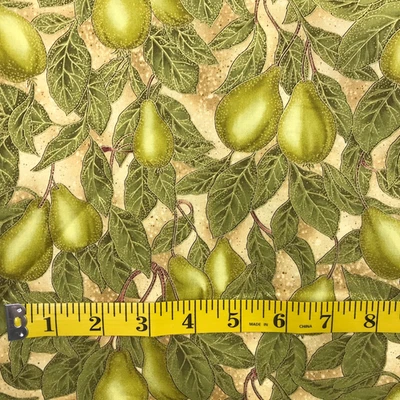 Colcha de 7 jardas tecido verde peras algodão premium apoio tropical comércio - Imagem 1 de 4