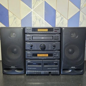 Akai AC-Mx90 Midi Hifi Music System - AM/FM Radio/CD/Cassette & Speakers - Picture 1 of 11