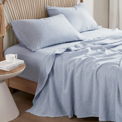 Conjunto de Lençóis de Linho Orgânico - 4 Peças Lençol de Linho Algodão Tamanho Queen, Livre da Natureza... - Imagem 1 de 4
