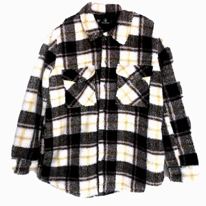 Silent Sherpa jacket Women’s sz L Plaid Jacquard gorpcore brown Espresso new HTF - Picture 1 of 8