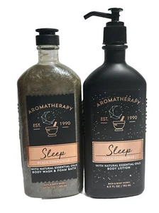 (1) Bath & Body Works Aromatherapy SLEEP Black Chamomile Body Wash & Lotion Set - Picture 1 of 4