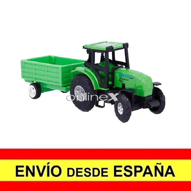 Tractor con Remolque Verde Juguete Original y Divertido Entrega 24-48h a1745 - Imagen 1 de 4