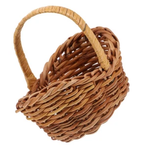 Rattan Small Basket Wedding Favor Baskets Mini Flower Woven with Handles - Picture 1 of 12