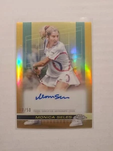Autógrafo de tenis cromado Topps 2024 Monica Seles #TCA-MSS refractor dorado 10/50 - Imagen 1 de 2