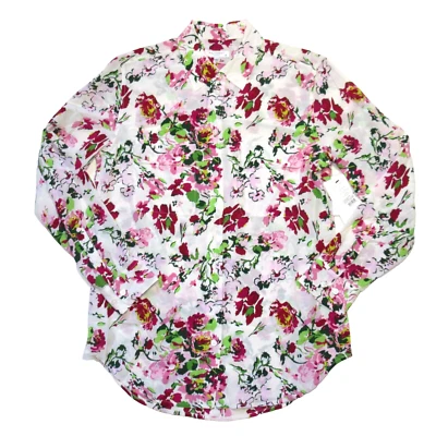 Camisa con botones de seda floral blanca brillante de Equipment Signature S nueva con etiquetas Foto 1 de 4