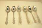 Calais Silverware FB Rogers Textured Leaves Pattern Stainless Set of 6 Spoons