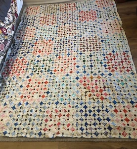 NEW Cathedral Window Hand Stitched Hand Quilted Quilt W Handmade/Stuffed Buttons - Picture 1 of 24
