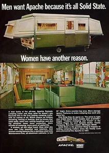 1971 Vesely Apache Ramada Camp Trailer Original Color Print Ad - Picture 1 of 1
