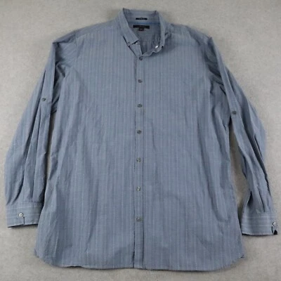 Camisa Marc Anthony Para Hombre 3XLT Alta Calce Ajustado Botones Azul Rayas Manga Larga Foto 1 de 4