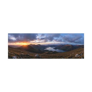 Serene Mountain Sunset Panoramic Canvas Art, Wall Decor, Nature Lover Gift, Home - Picture 1 of 9