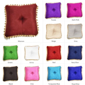 Singing Bowl Cushion Handmade Square Poly Dupion Jewelry Display Pillow - Picture 1 of 16