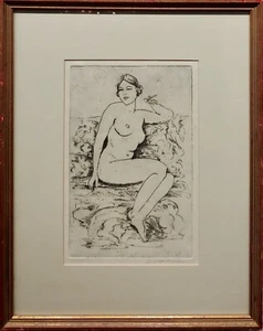 Walter Francis Kuhn- Art Deco Nude Female -Original 1930s Etching - Picture 1 of 7