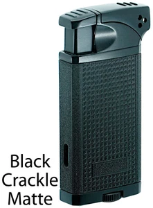 Vector KGM Duke Dual Soft Flame Pipe & Torch Cigar Lighter - Black Crackle 8272 - Picture 1 of 3