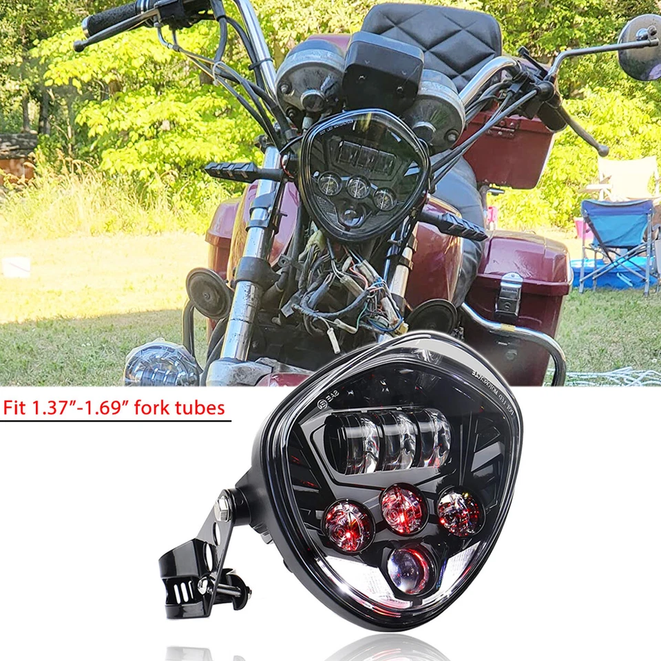 Faro LED de 7" haz alto/bajo DRL con soporte de 1,69" para Honda GL 1100 Goldwing 1000 Foto 1 de 4
