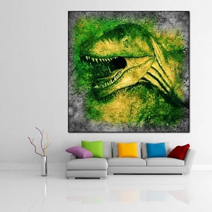 LEINWAND BILD ER XXL POP ART DINOSAURIER T-REX ABSTRAKT KINDERZIMMER DINO ECHSE - Bild 1 von 3