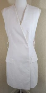 Zara NWT Women's Suit White Belted V Neckline Tailored Dress Size XS - Picture 1 of 19