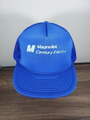 Gorra de camionero eléctrica Magnetek Century de colección ajustable de malla azul gorra snapback Foto 1 de 4