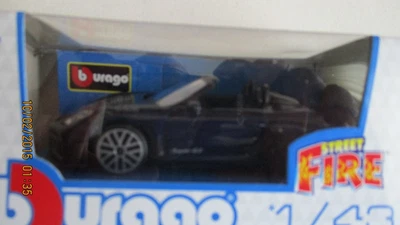 MINIATURE PORSCHE 718 SPYDER RS NOIRE  B BURAGO STREET FIRE NEUF BOITE 1/43° - Photo 1/4