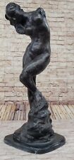 Bronze Sculpture Statue Signée Rodin Abstrait Moderne Femelle Chair Torse