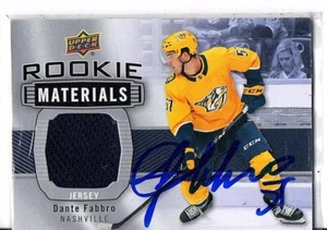 2019-20 Upper Deck Series 2 Dante Fabbro Rookie Materials Jersey AUTO SIGNED COA - Picture 1 of 2