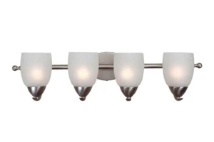 Yosemite Home Decor Mirror Lake 4-Light Brushed Nickel Bathroom Vanity Light - Picture 1 of 10