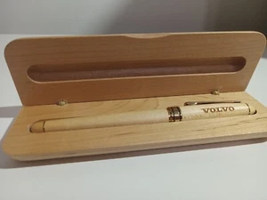 Volvo Wood Grain Ballpoint Pen And Case - Car Manufacturer Novelty Promotional - Picture 1 of 9