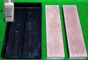 Holzstruktur Schalungsform - Diele 2 x (60 x 15 x 6 cm) + 1 L Trennmittel - Bild 1 von 4