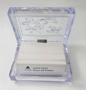 Gods Gifts 140 Bible Verse Cards Prayer Promise Clear Floral Embossed Hinged Box - Bild 1 von 18