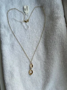 NWT 14K Yellow Gold Diamond Necklace 15” - Picture 1 of 6